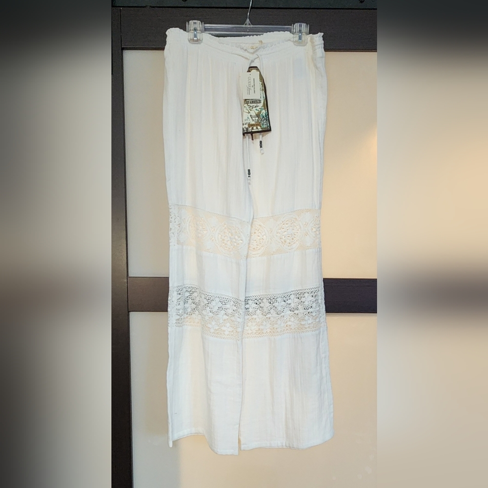 Guess White Lace Trim Pants